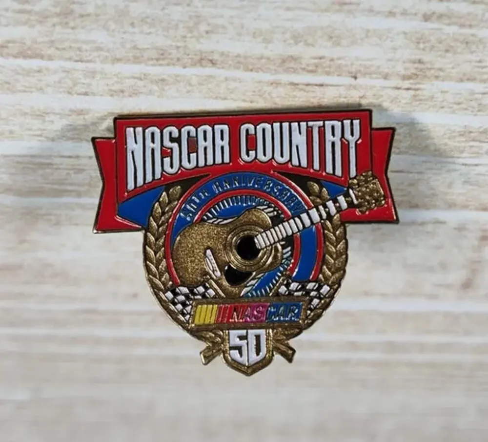 NASCAR Country 50th Anniversary Race Car Pin - Hat, Lanyard, Jacket or Backpack